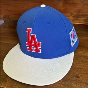 Dodgers x Korea Night Official Hat Heritage Night 2022 Blue White Snapback LA